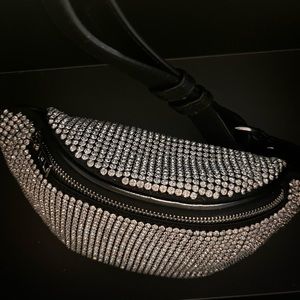 COPY - MINI ATTICA RHINESTONE MESH BELT BAG